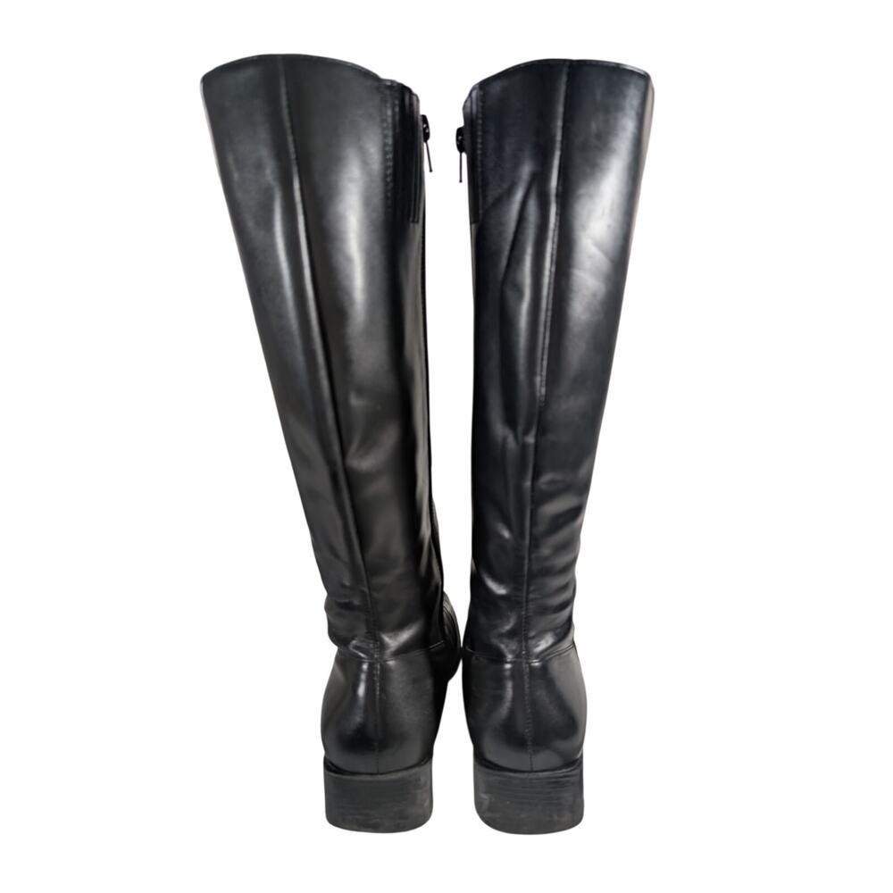 LIFESTRIDE! BLACK VEGAN LEATHER LOW HEEL, SQUARE TOE,V ZIPPER BOOTS! SZ 9.5M - Picture 8 of 11